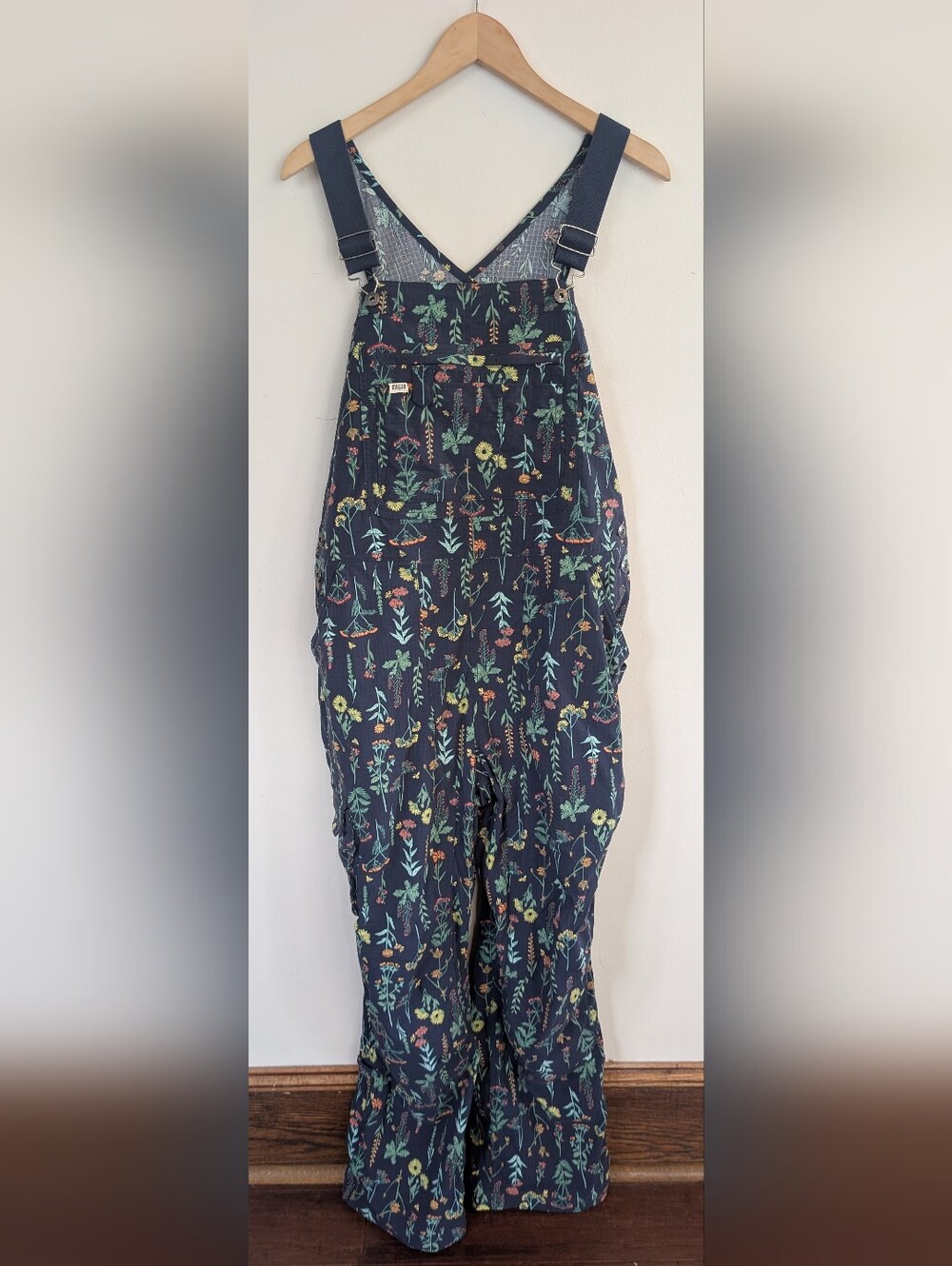 Duluth Trading Co Women's Floral Heirloom Gardening Bib Overalls L Large x 31